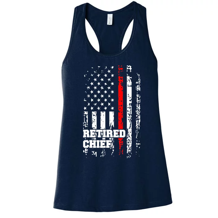 Retired Fire Chief Firefighter Rank Retirement Gift Women's Racerback Tank