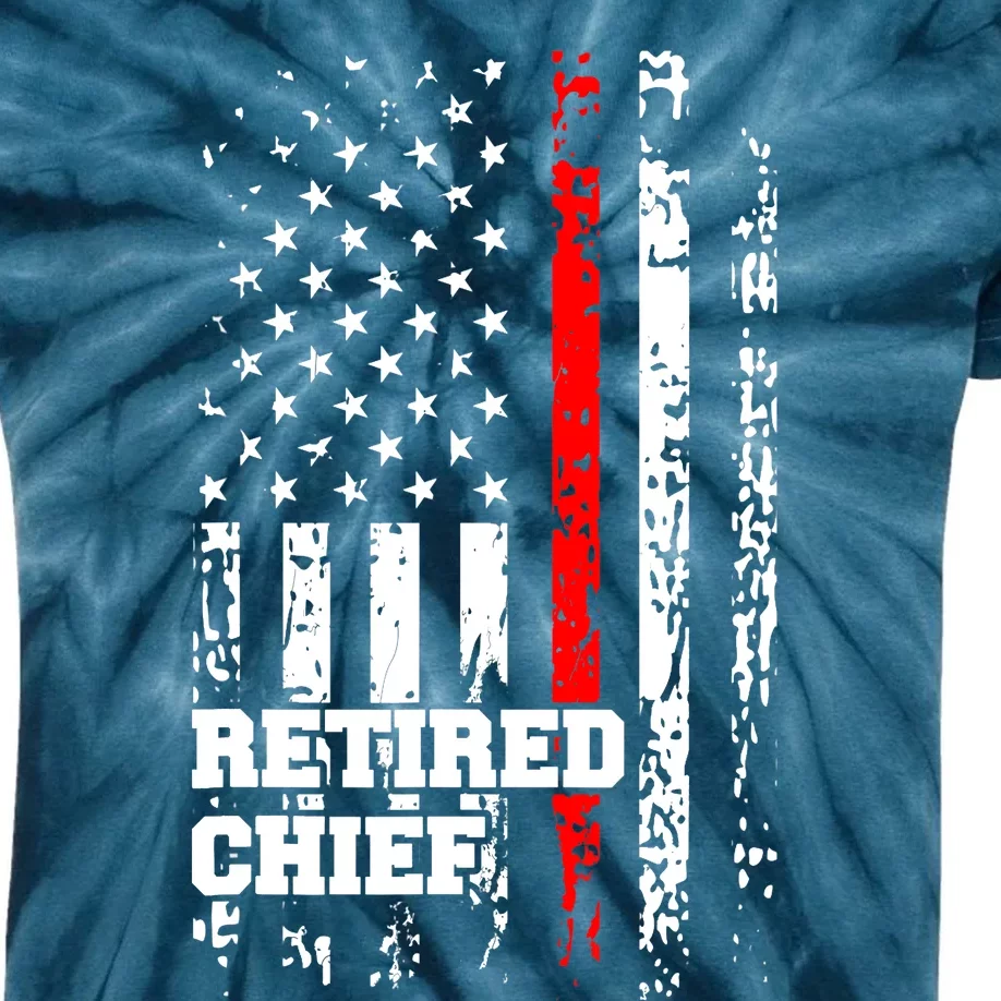 Retired Fire Chief Firefighter Rank Retirement Gift Kids Tie-Dye T-Shirt