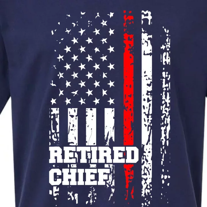 Retired Fire Chief Firefighter Rank Retirement Gift Sueded Cloud Jersey T-Shirt