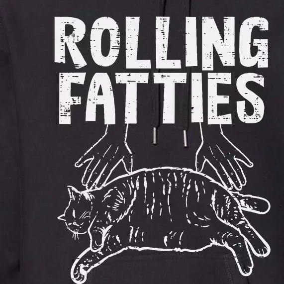 Rolling Fatties Cat Funny Fat Kitten Premium Hoodie