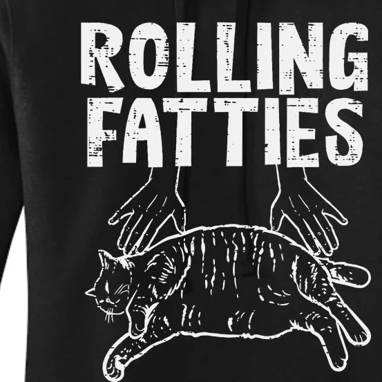 Rolling Fatties Cat Funny Fat Kitten Women's Pullover Hoodie