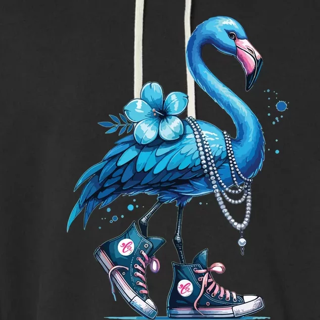 Retro Flamingo Chucks And Pearls Comma La Kamala Harris 2024 Garment-Dyed Fleece Hoodie