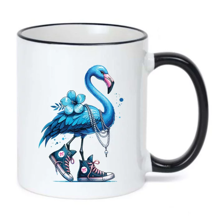 Retro Flamingo Chucks And Pearls Comma La Kamala Harris 2024 Black Color Changing Mug