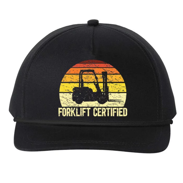 Retro Forklift Certified Forklift Operator Lift Truck Driver Snapback Five-Panel Rope Hat