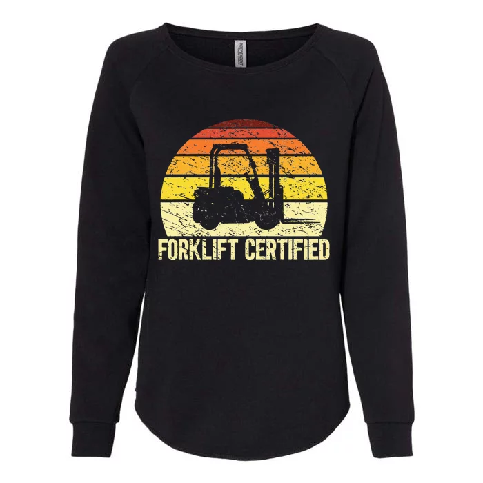 Retro Forklift Certified Forklift Operator Lift Truck Driver Womens California Wash Sweatshirt