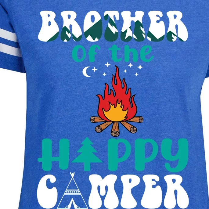 Retro Family Camping Trip Brother Of Happy Camper Birthday Great Gift Enza Ladies Jersey Football T-Shirt