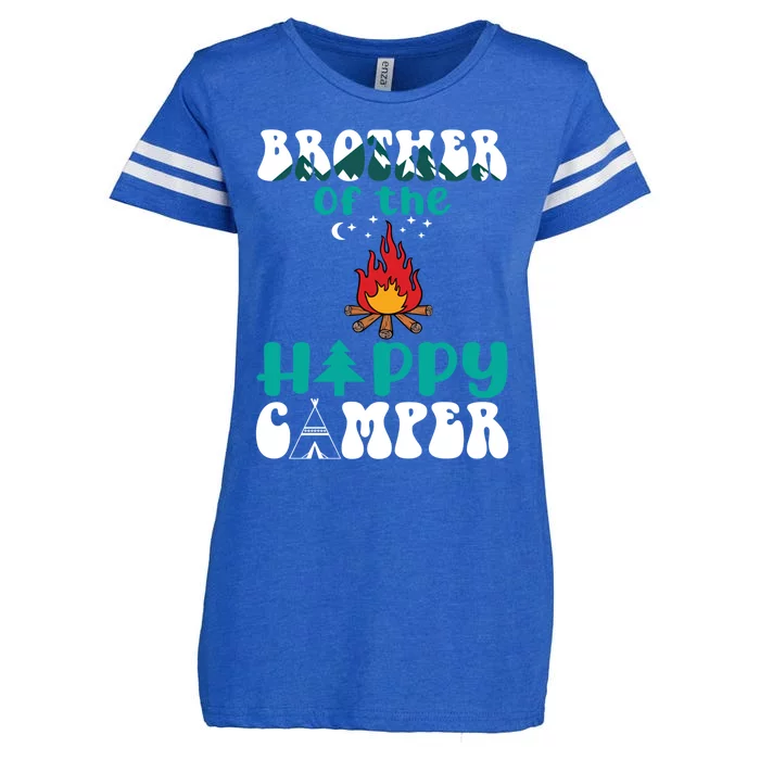 Retro Family Camping Trip Brother Of Happy Camper Birthday Great Gift Enza Ladies Jersey Football T-Shirt