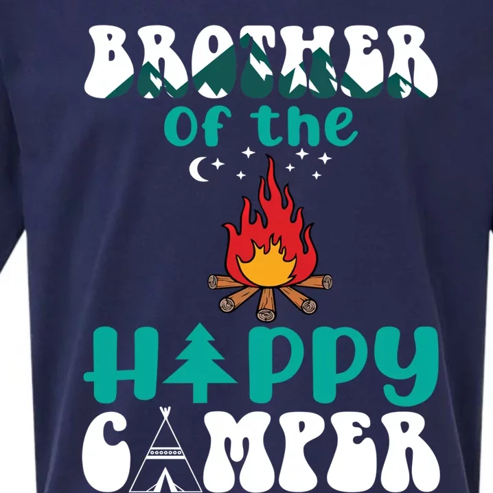 Retro Family Camping Trip Brother Of Happy Camper Birthday Great Gift Sueded Cloud Jersey T-Shirt