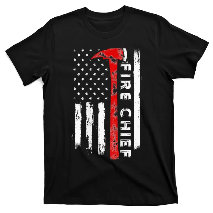 Retired Fire Chief American flag Retirement gifts Fire Chief T-Shirt