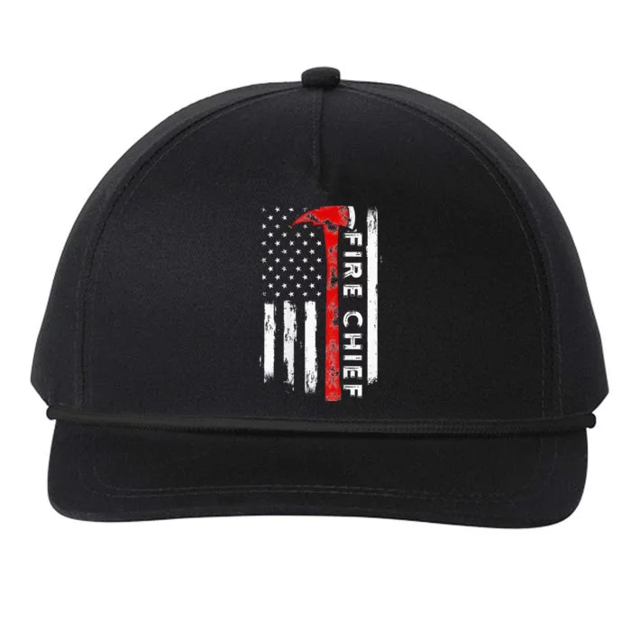 Retired Fire Chief American flag Retirement gifts Fire Chief Snapback Five-Panel Rope Hat