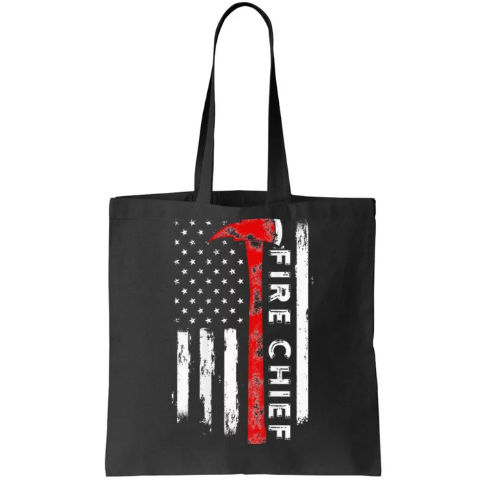 Retired Fire Chief American flag Retirement gifts Fire Chief Tote Bag