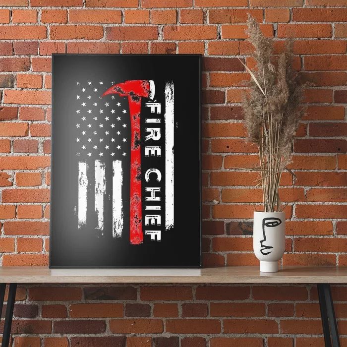 Retired Fire Chief American flag Retirement gifts Fire Chief Poster