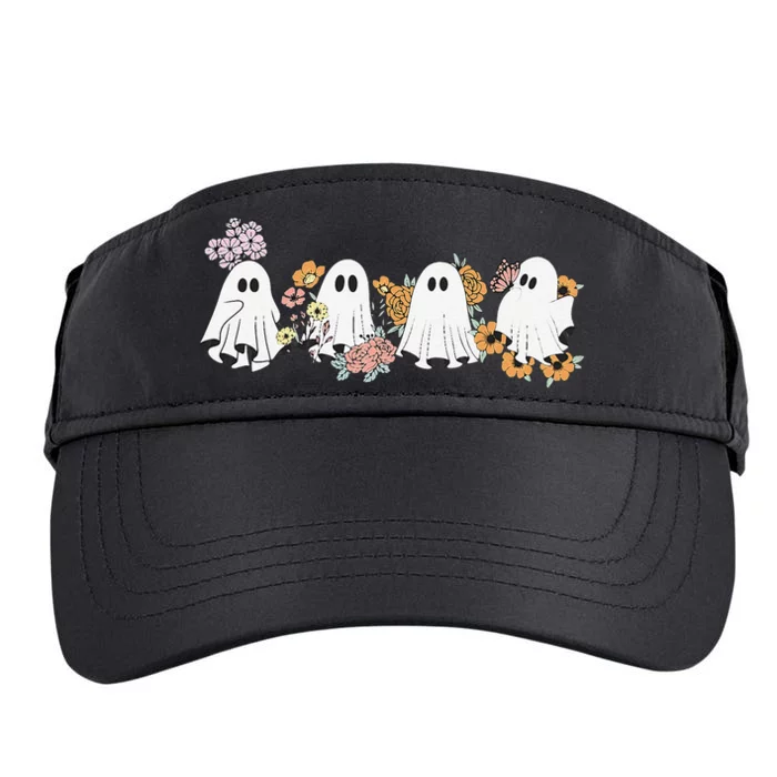 Retro Floral Cute Ghosts Halloween Adult Drive Performance Visor