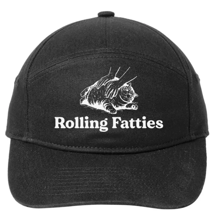 Rolling Fatties Cat Lover Funny Cat Kitten Gift 7-Panel Snapback Hat