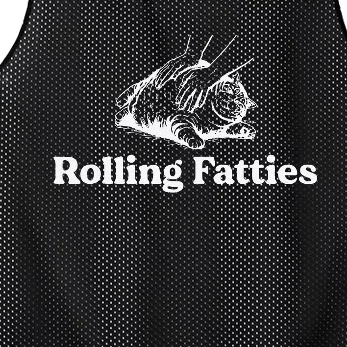 Rolling Fatties Cat Lover Funny Cat Kitten Gift Mesh Reversible Basketball Jersey Tank