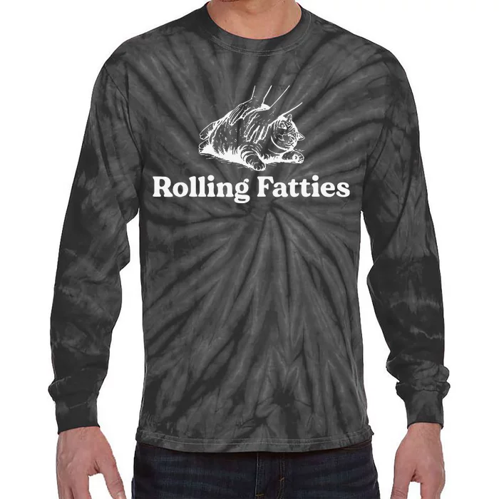 Rolling Fatties Cat Lover Funny Cat Kitten Gift Tie-Dye Long Sleeve Shirt