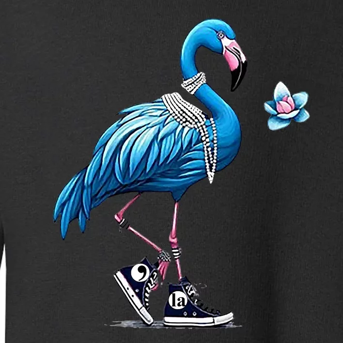 Retro Flamingo Chucks And Pearls Comma La Kamala Harris 2024 Toddler Sweatshirt