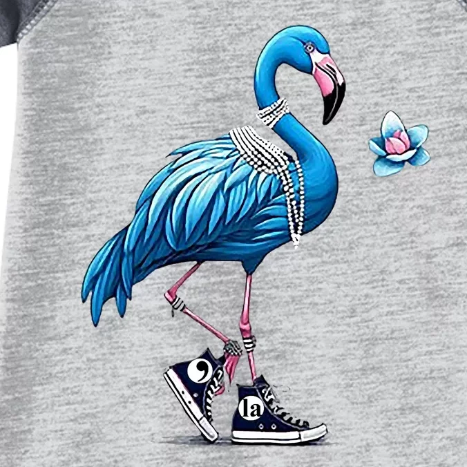 Retro Flamingo Chucks And Pearls Comma La Kamala Harris 2024 Infant Baby Jersey Bodysuit