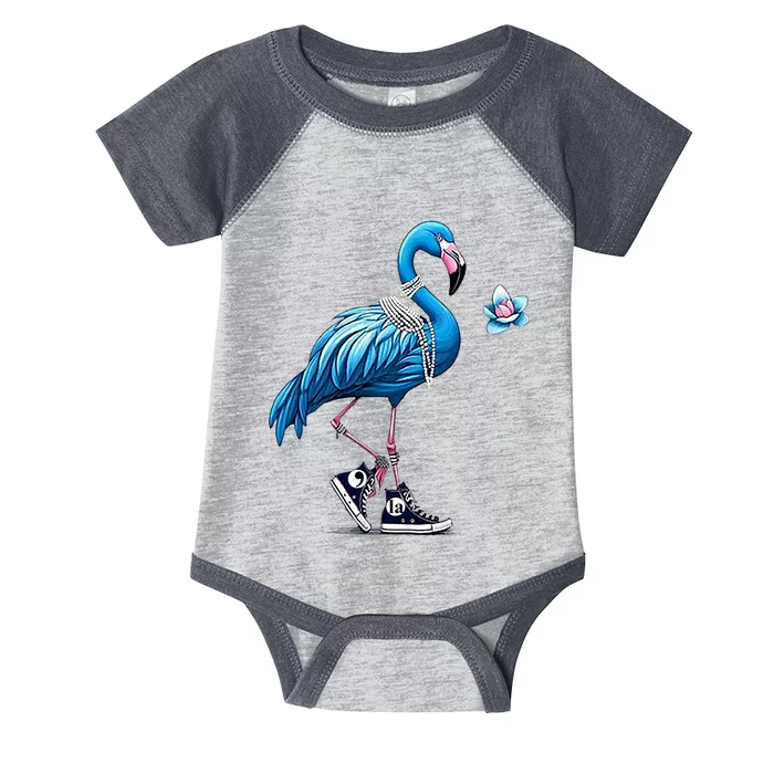 Retro Flamingo Chucks And Pearls Comma La Kamala Harris 2024 Infant Baby Jersey Bodysuit