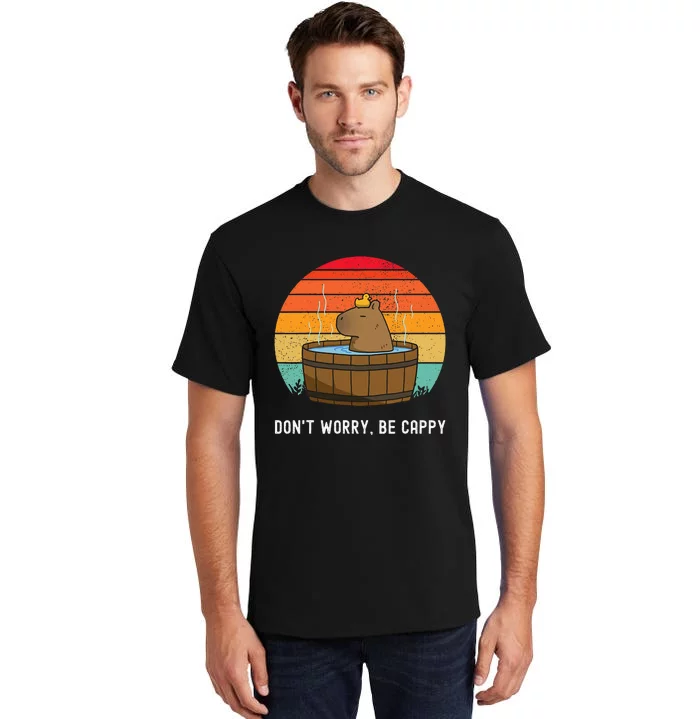 Retro Funny Capybara DonT Worry Be Capy Tall T-Shirt