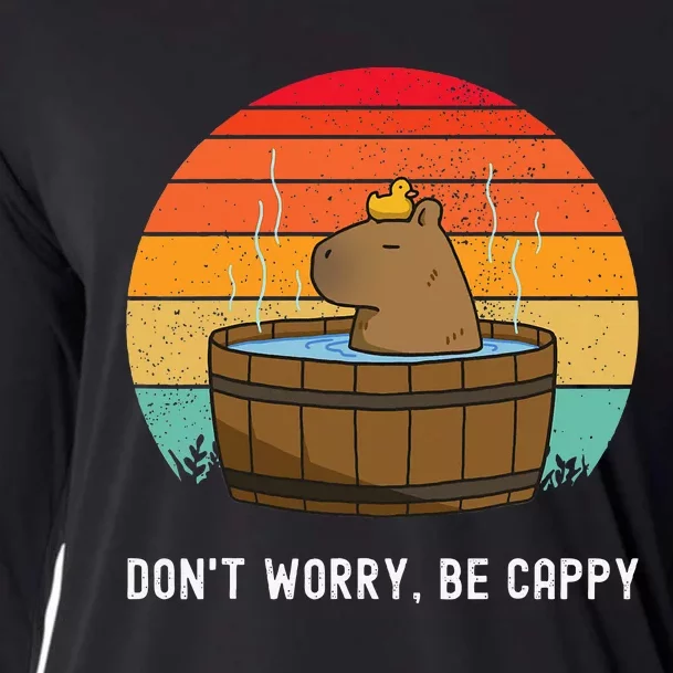 Retro Funny Capybara DonT Worry Be Capy Cooling Performance Long Sleeve Crew