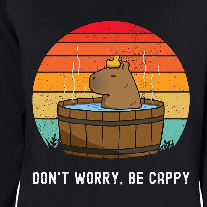 Retro Funny Capybara DonT Worry Be Capy Womens California Wash Sweatshirt