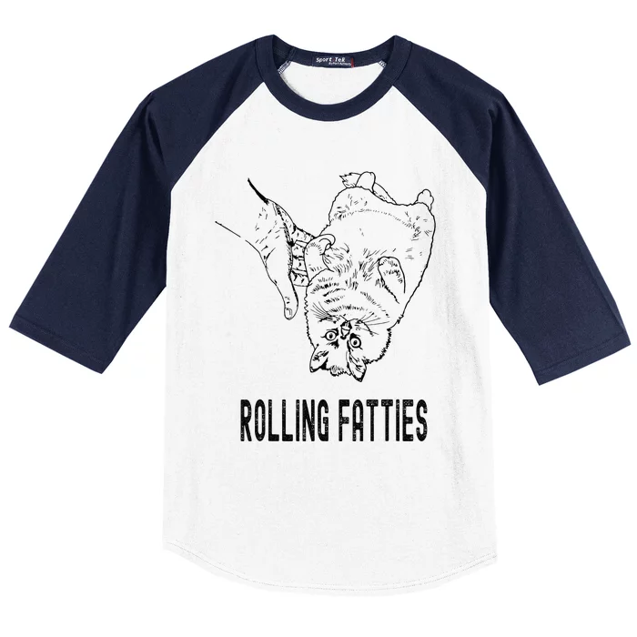 Rolling Fatties Cat Baseball Sleeve Shirt