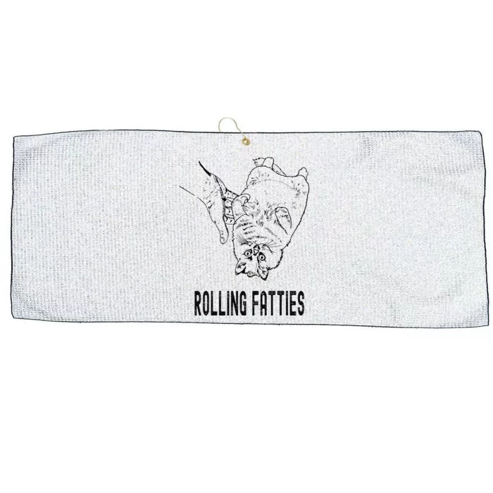 Rolling Fatties Cat Large Microfiber Waffle Golf Towel