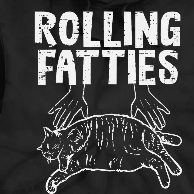 Rolling Fatties Cat Funny Fat Kitten Tie Dye Hoodie