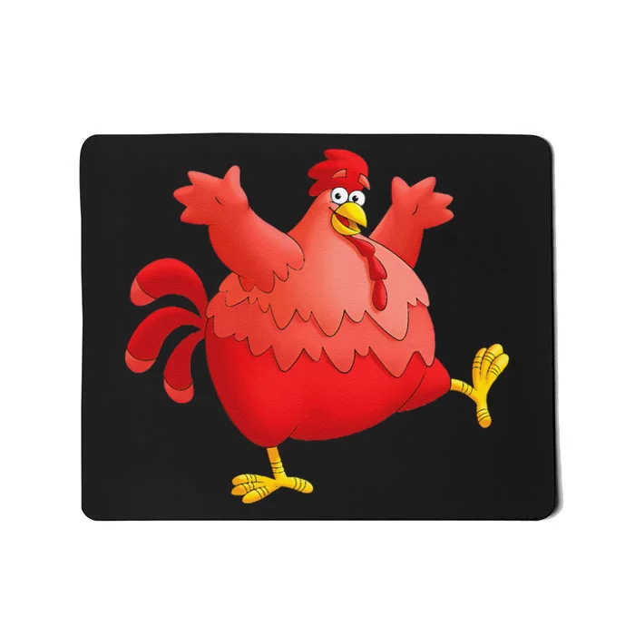 Red Fat Chubby Chicken Bird Cock Cartoon Art Mousepad