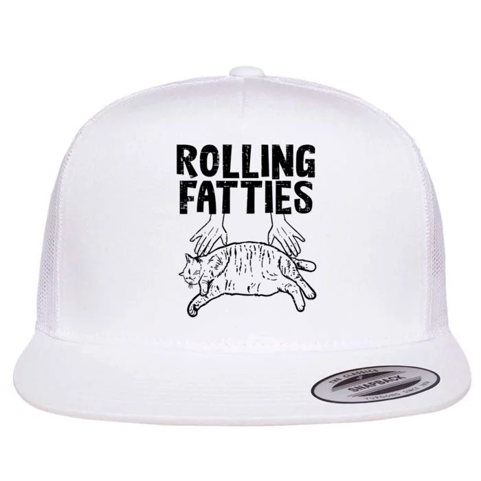 Rolling Fatties Cat Funny Fat Kitten Men Women Kids Girls Flat Bill Trucker Hat