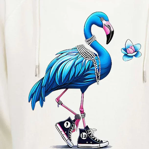 Retro Flamingo Chucks And Pearls Comma La Kamala Harris 2024 Womens Funnel Neck Pullover Hood