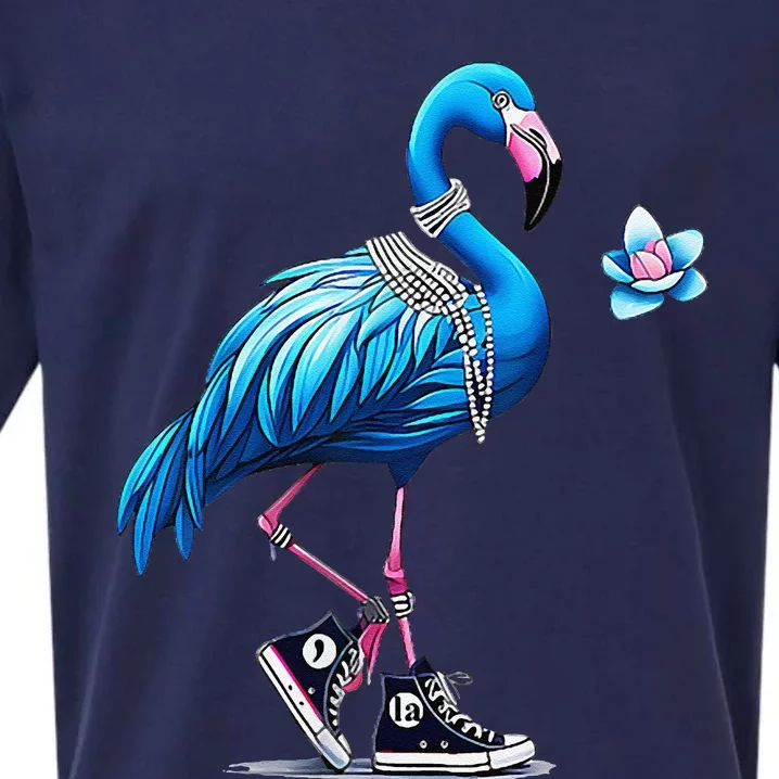 Retro Flamingo Chucks And Pearls Comma La Kamala Harris 2024 Sueded Cloud Jersey T-Shirt