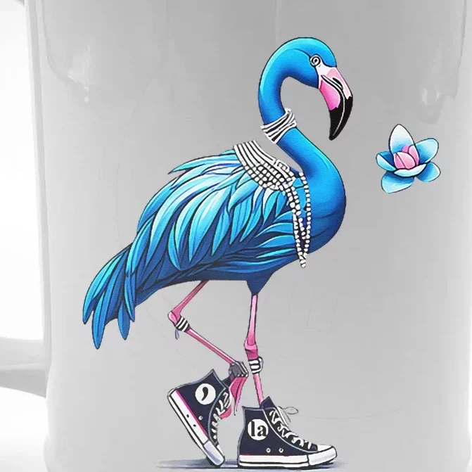 Retro Flamingo Chucks And Pearls Comma La Kamala Harris 2024 Front & Back Beer Stein