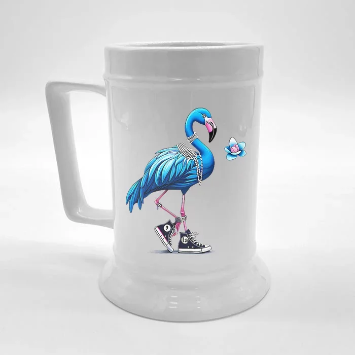 Retro Flamingo Chucks And Pearls Comma La Kamala Harris 2024 Front & Back Beer Stein