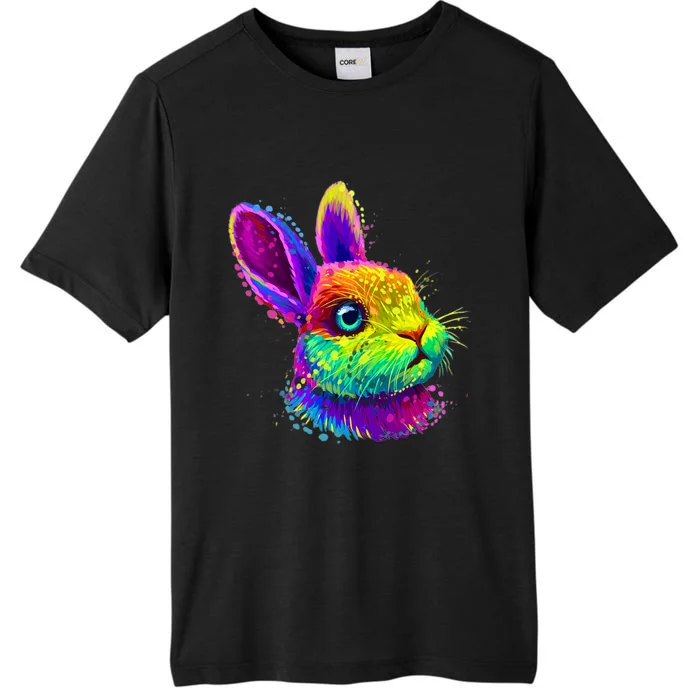 Rabbit Face Colorful Water Color Abstract Head ChromaSoft Performance T-Shirt