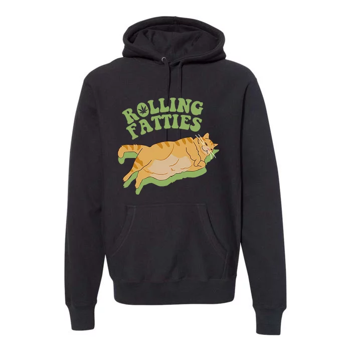 Rolling Fatties Cat Retro Kitty Kitten Meow Premium Hoodie