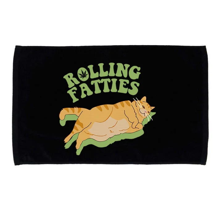 Rolling Fatties Cat Retro Kitty Kitten Meow Microfiber Hand Towel