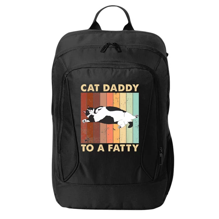 Retro Fat Chonk Dad Funny Cat Daddy To A Fatty City Backpack