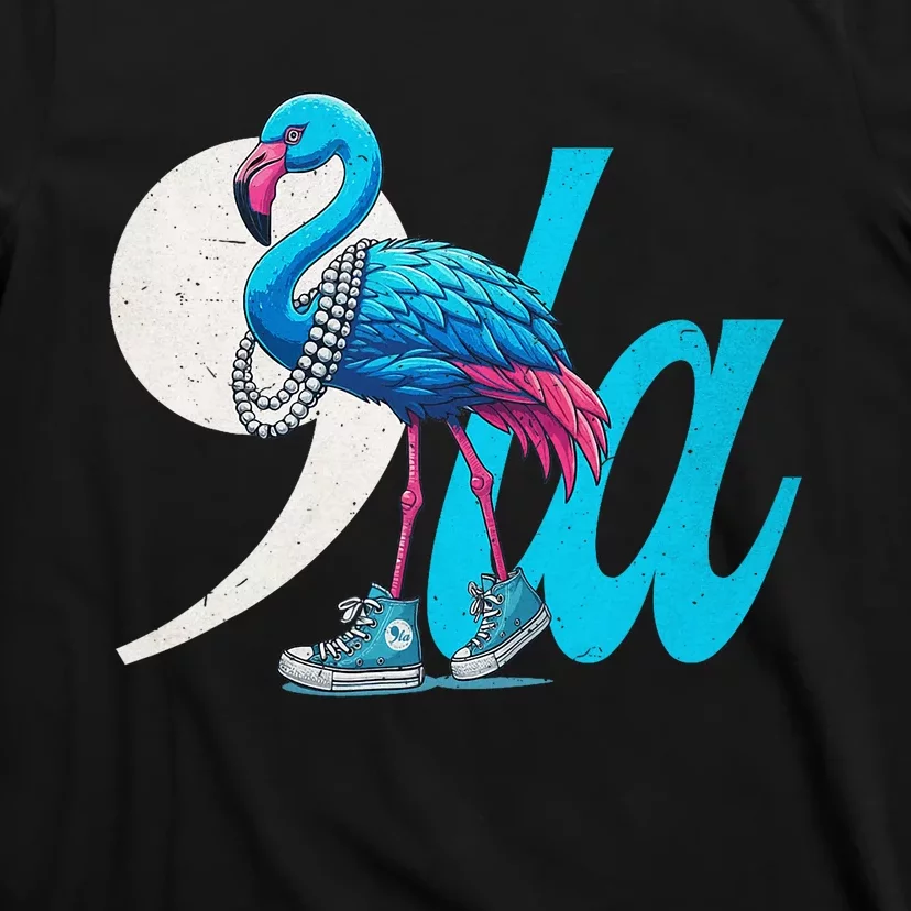 Retro Flamingo Chucks And Pearls Comma La Kamala Harris 2024 T-Shirt