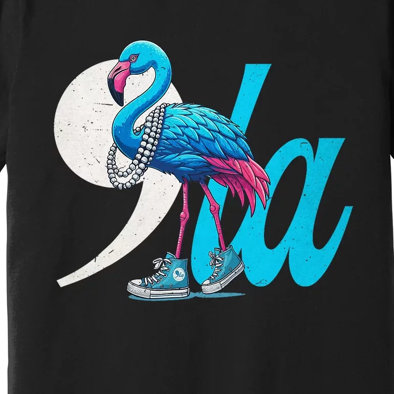 Retro Flamingo Chucks And Pearls Comma La Kamala Harris 2024 Premium T-Shirt