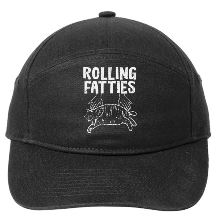 Rolling Fatties Cat Funny Fat Kitten 7-Panel Snapback Hat