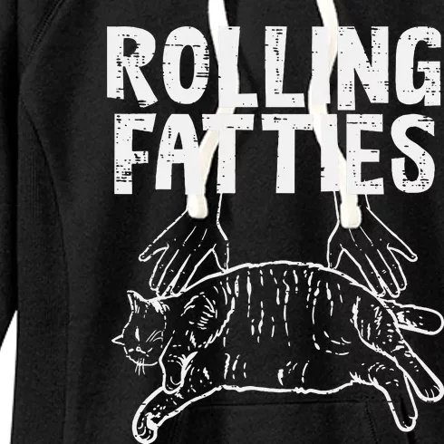 Rolling Fatties Cat Funny Fat Kitten Women's Fleece Hoodie