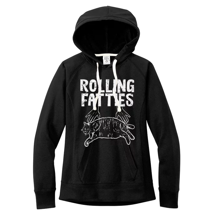 Rolling Fatties Cat Funny Fat Kitten Women's Fleece Hoodie