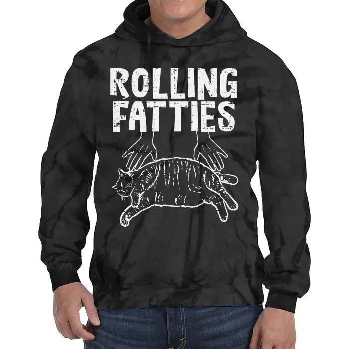 Rolling Fatties Cat Funny Fat Kitten Tie Dye Hoodie