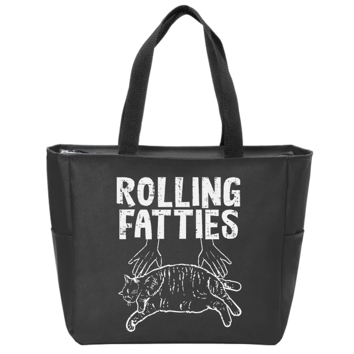 Rolling Fatties Cat Funny Fat Kitten Zip Tote Bag