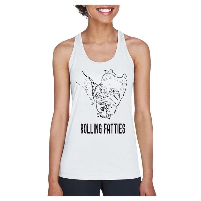 Rolling Fatties Cat Women's Racerback Tank