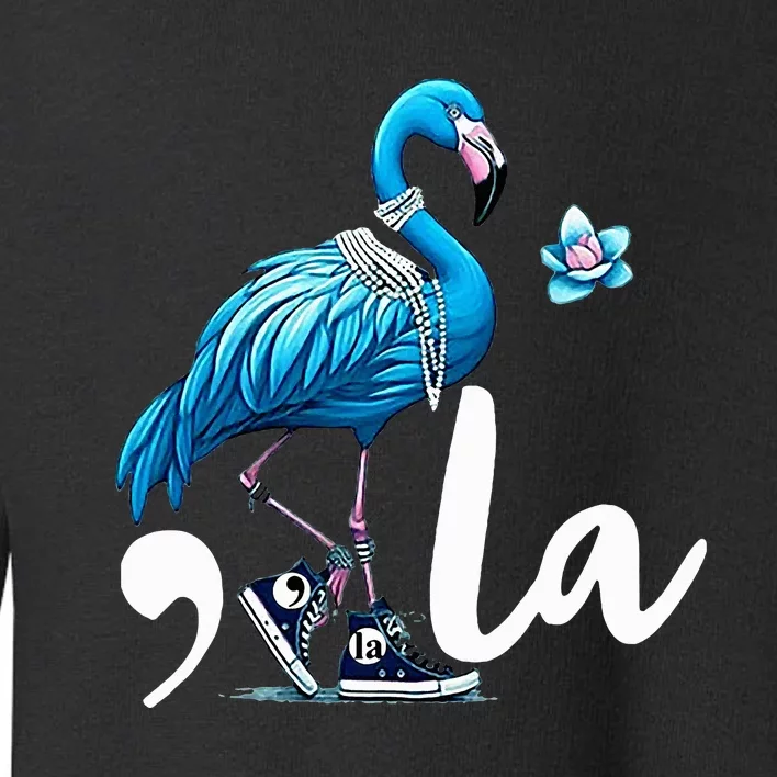 Retro Flamingo Chucks And Pearls Comma La Kamala Harris 2024 Toddler Sweatshirt