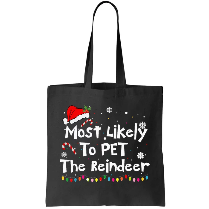 Reindeer Family Christmas Holiday Santa Claus Hat Tote Bag