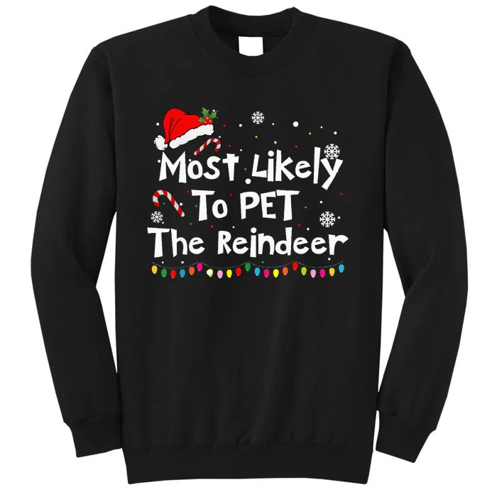 Reindeer Family Christmas Holiday Santa Claus Hat Tall Sweatshirt